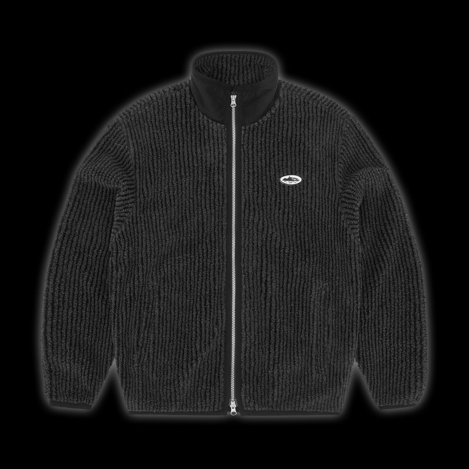 Corteiz Two Tone Sherpa Fleece Jacket Black / Grey