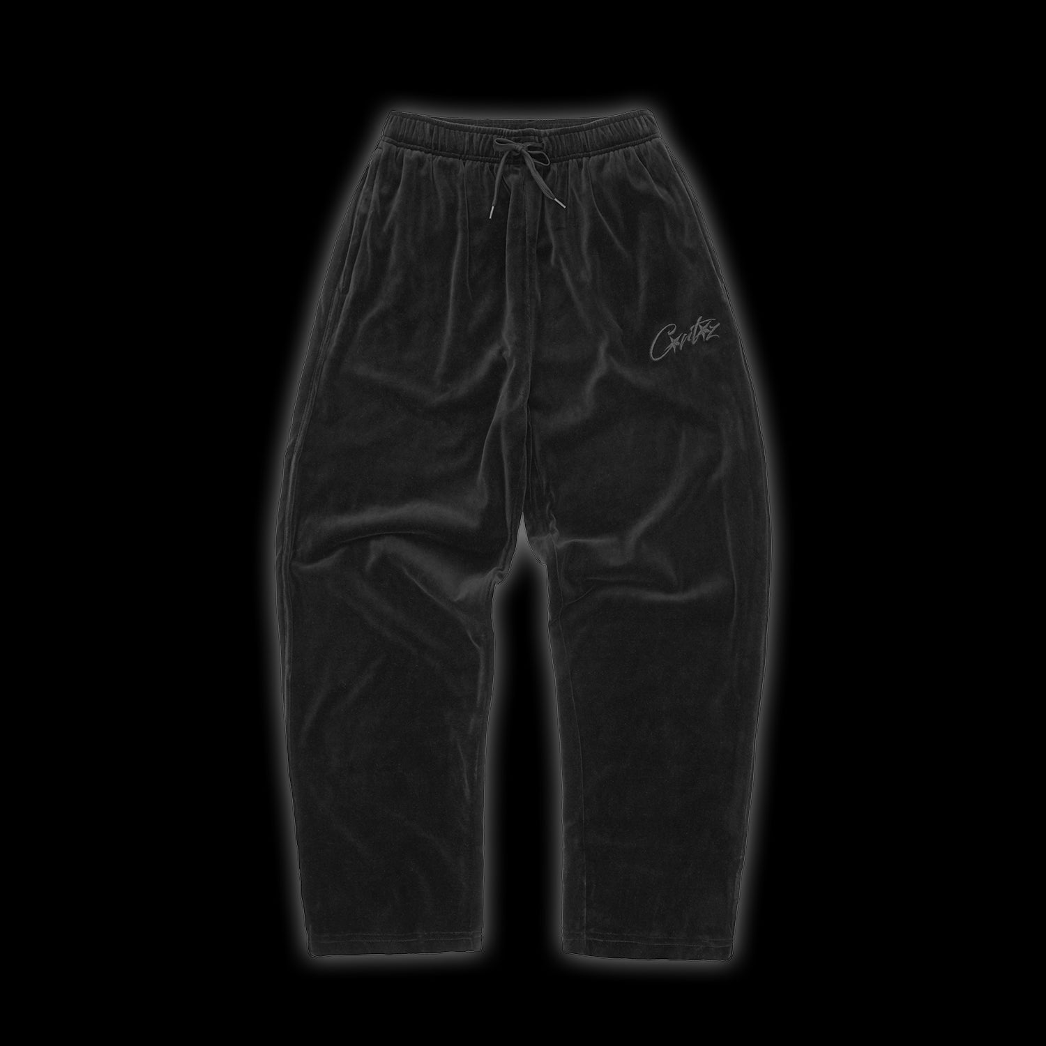 Corteiz VVS Velour Bottoms Triple Black