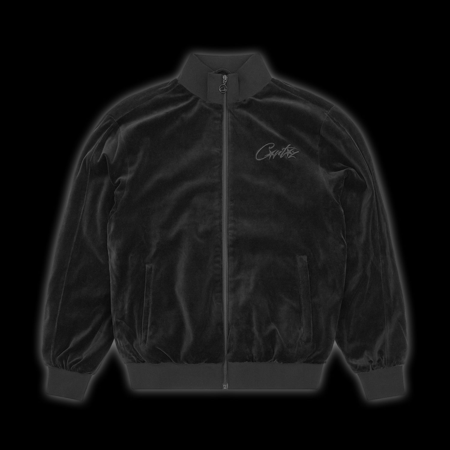 Corteiz VVS Velour Jacket Triple Black