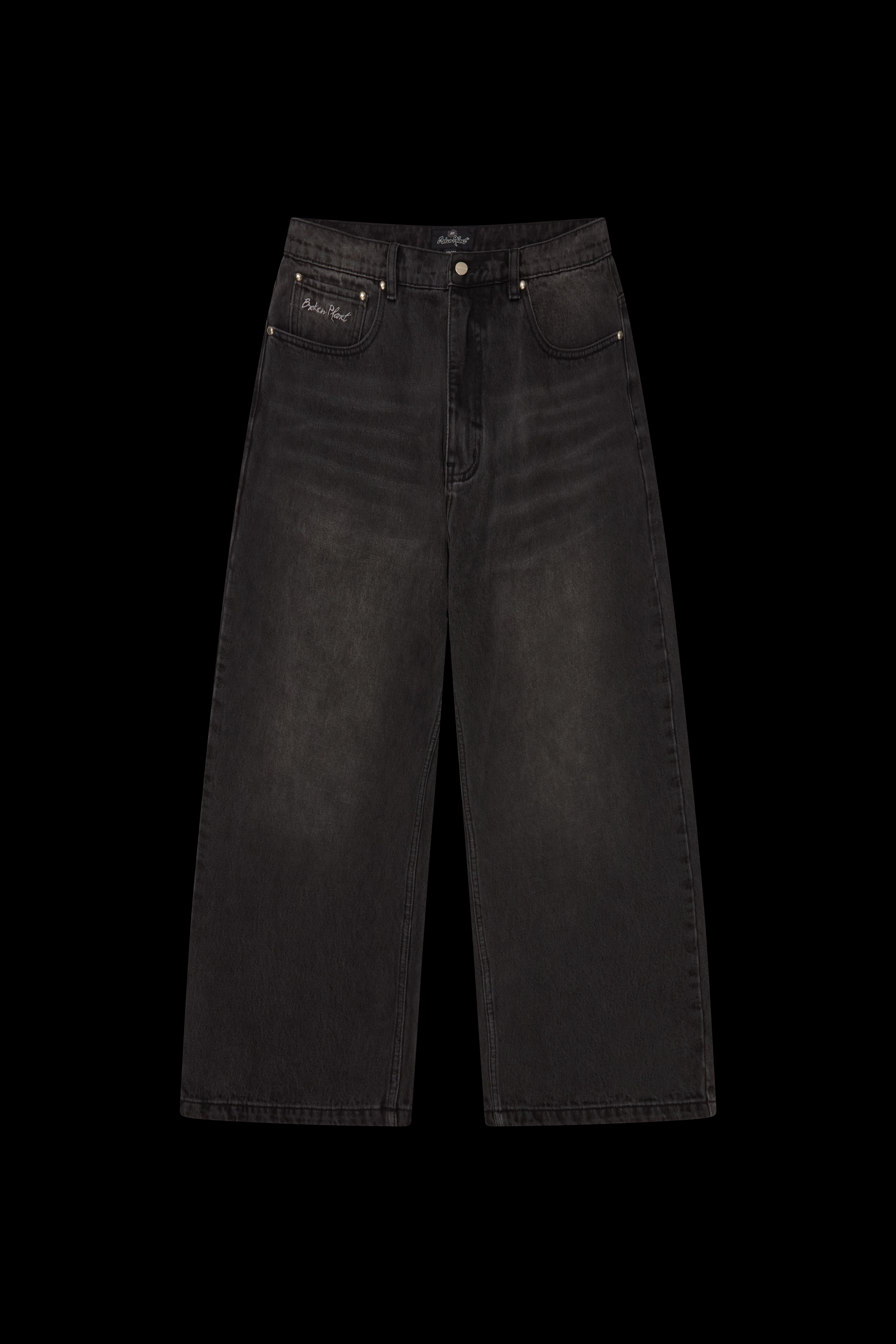 Broken Planet Wide-Leg Denim Jeans Washed Black